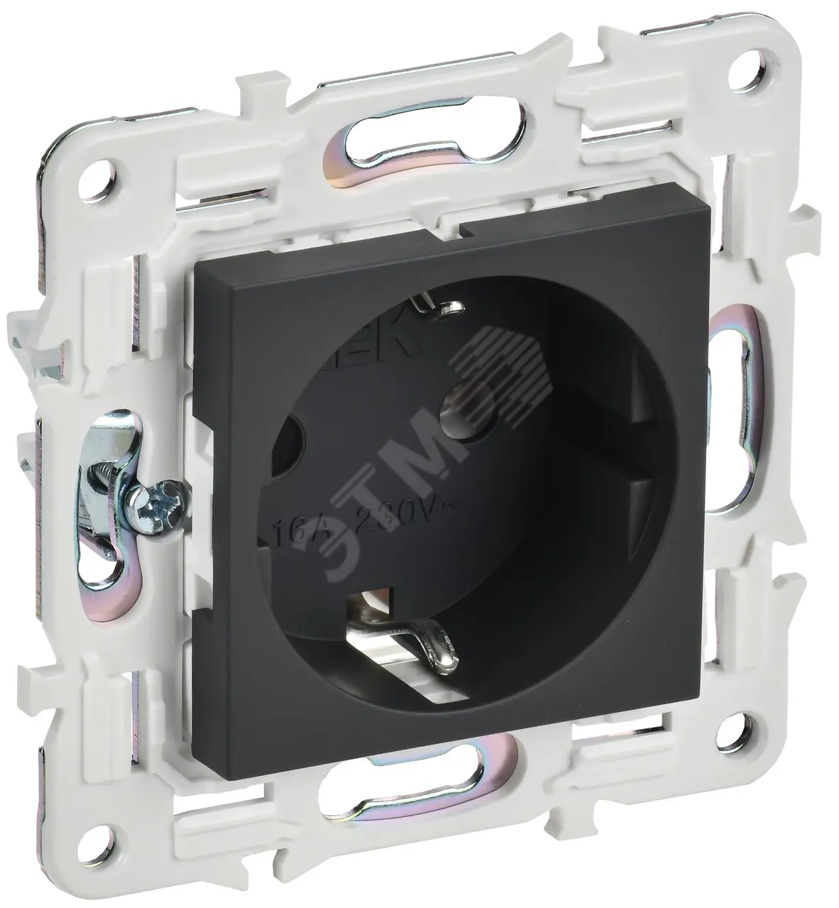SKANDY Розетка с заземлением без защитных шторок 16А SK-R05G графит IEK SK-R11-16-K53