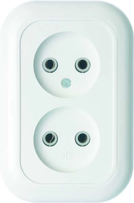 Розетка 2-м СП Валентина РС10-393 10А IP20 бел. Кунцево 5449