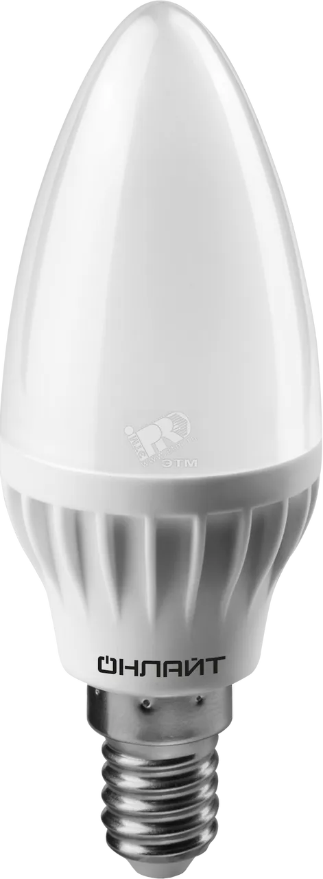 Лампа светодиодная LED 8вт E14 белый матовая свеча 19740