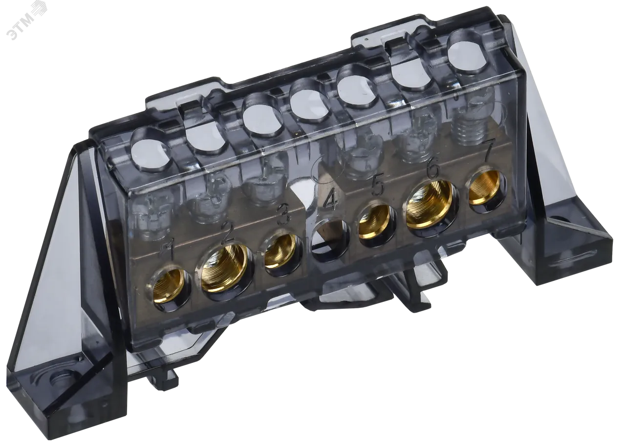 TEKFOR Шина N ноль в комбинированном DIN-изоляторе Стойка 8х12-(3+3)-Ч IEK TF-NN20-33-DP-K02