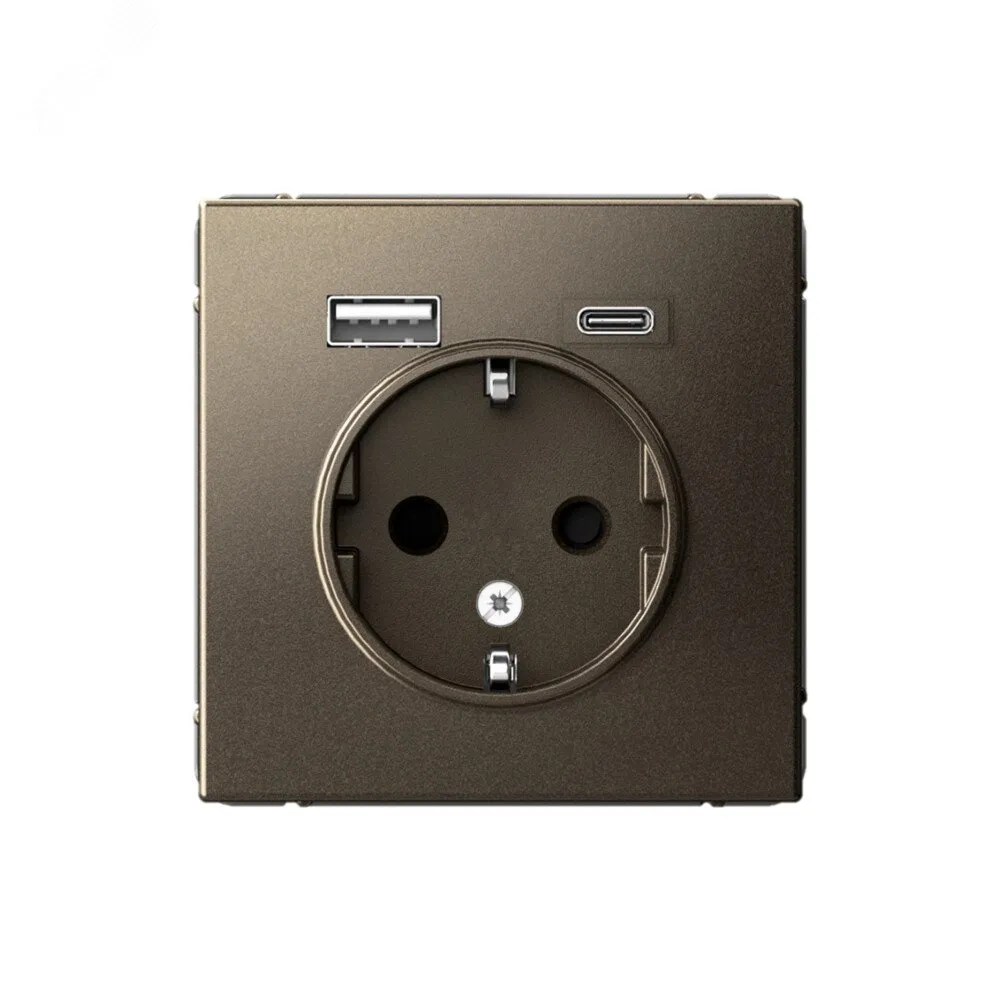 ARTGALLERY розетка 16А с 2 USB A+C, 5В/2,4А/3,0А, 2х5В/1,5А, механизм, мокко GAL000632