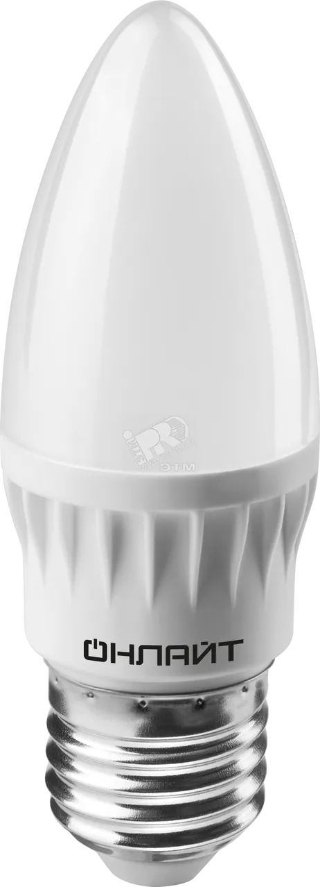 Лампа светодиодная LED 6вт E27 теплый матовая свеча 19208