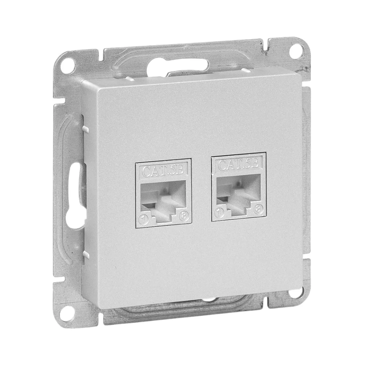 Механизм розетки RJ45 - 2шт, (cat5), алюминий Эпика EKF UP1-SOA-2RJ45-5