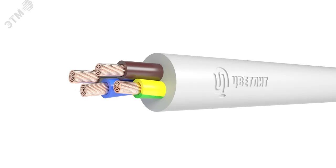 Провод ПВС 3х1,5+1х1,5 белый 00-00135337