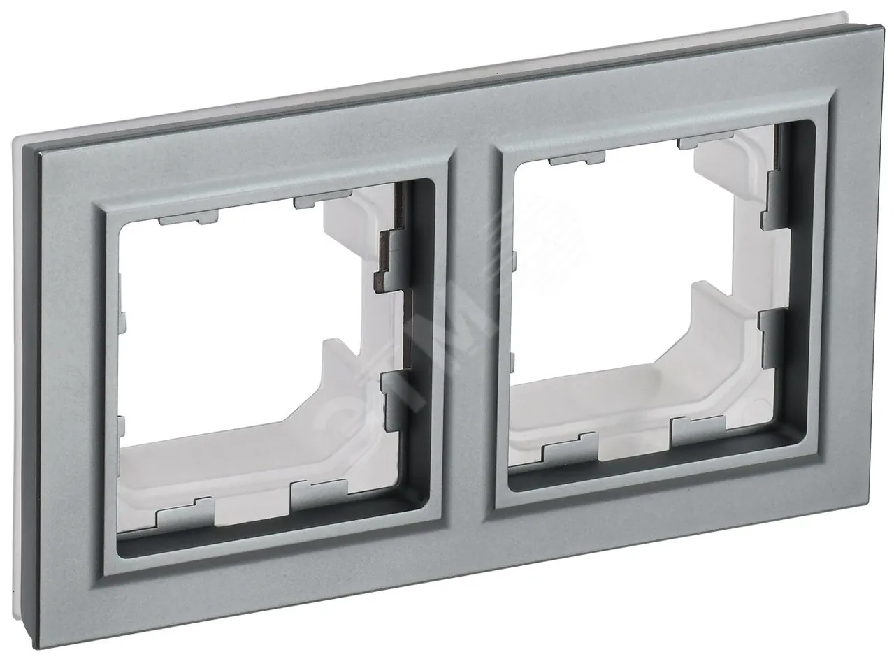 BRITE Рамка 2-мест. IP44 РУ-2-БрС-44 сталь BR-M22-44-K46