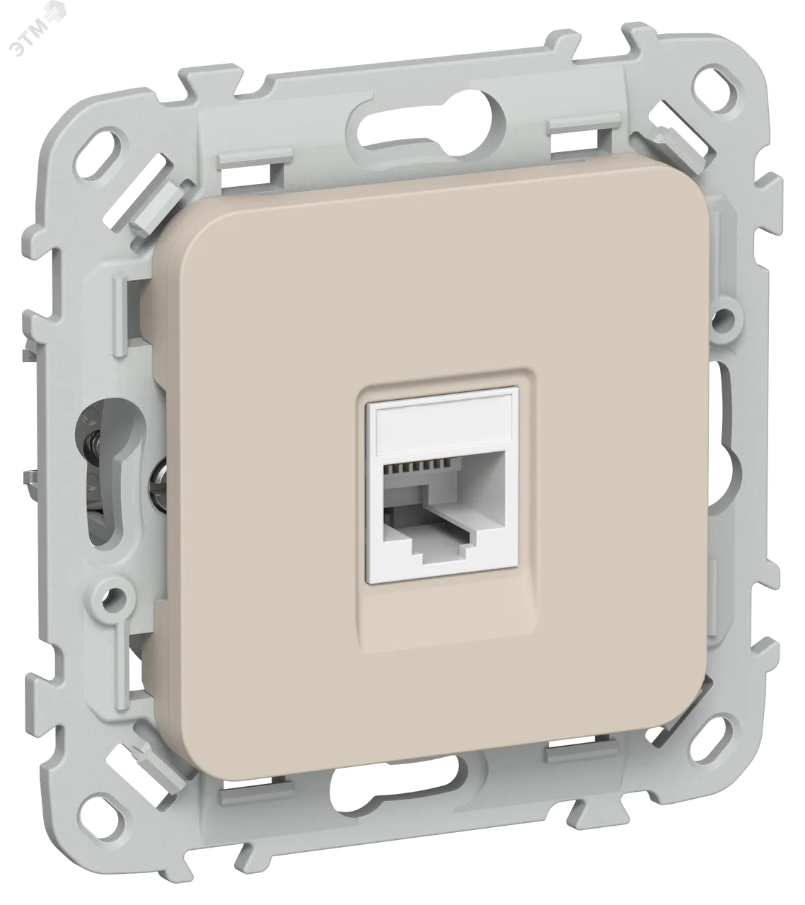 FLITE Розетка компьютерная RJ45 категория 5Е UTP РК5е-1-0-ФлЛ льняной IEK FI-K12-1-K88