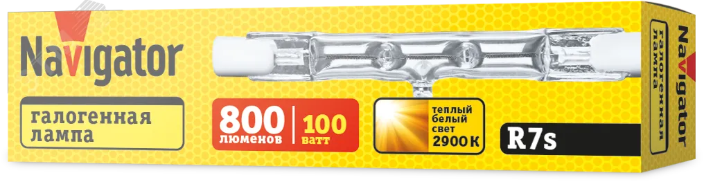 Лампа галогенная КГ-100вт 220в R7S 78мм 13936