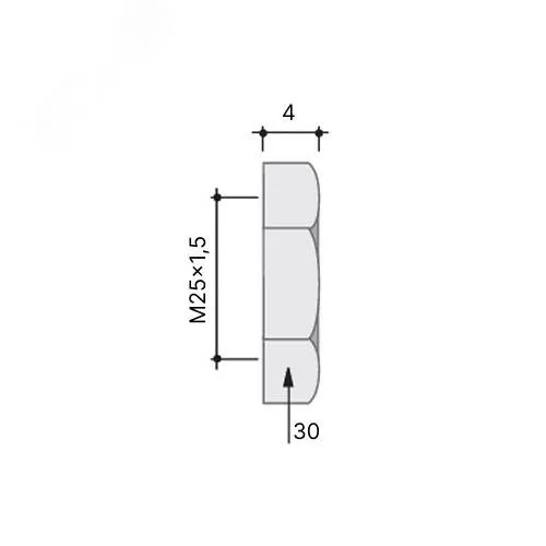 Гайка M25x1,5 нержавеющая сталь AISI 316L 6006-25XX