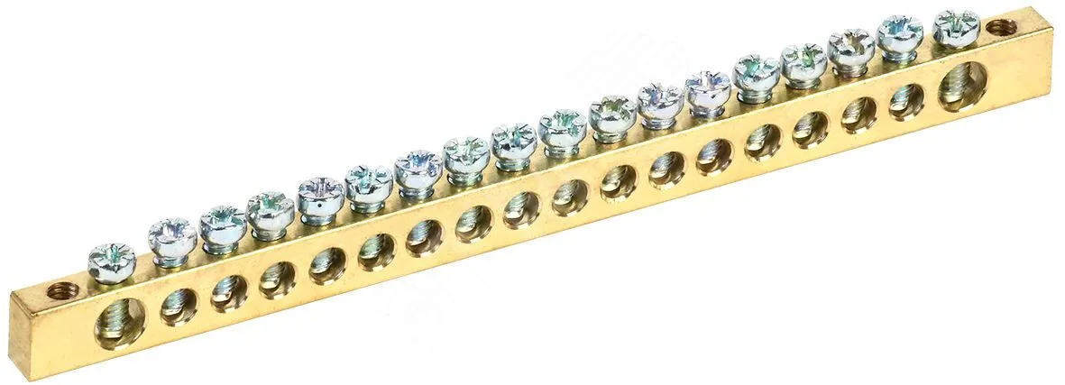 Шина PEN "земля-ноль" 6х9мм 18/2 (18групп/креп по краям) YNN11-18-100
