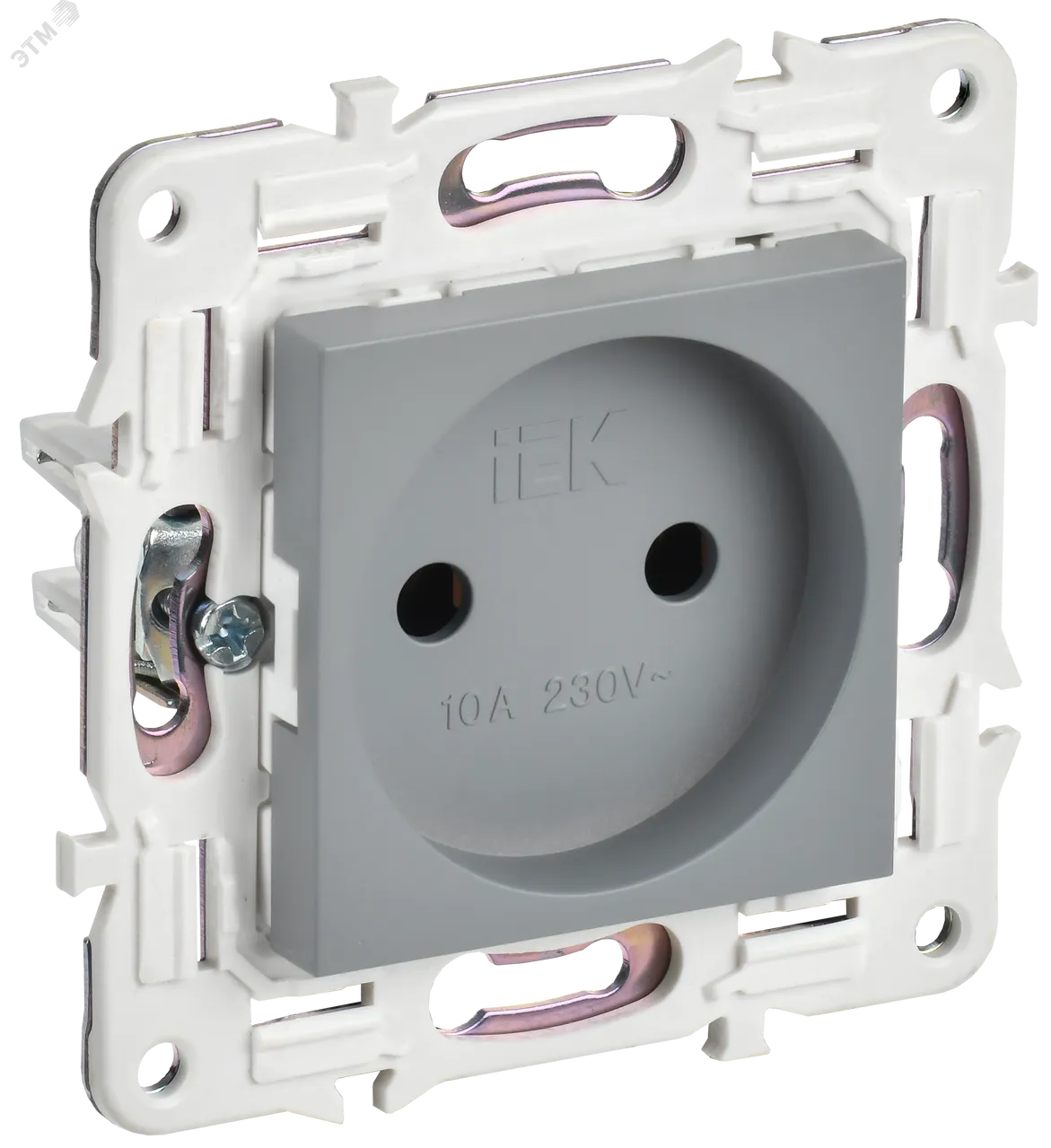 SKANDY Розетка без заземления без защитных шторок 10А SK-R02Gr серый IEK SK-R10-10-K03