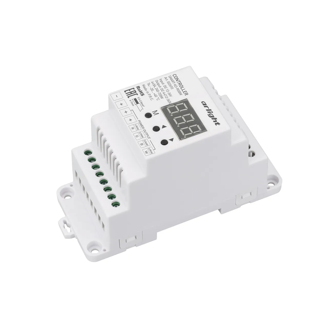 Контроллер SMART-K3-RGBW (12-36V, 4x5A, DIN, 2.4G) 022493