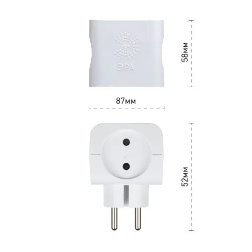 Разветвитель 4-м без заземл. 16А IP20 SP-4-W бел. Б0005103