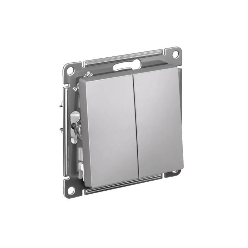 Выключатель 2-кл. СП AtlasDesign 10А IP20 (сх. 5) 10AX механизм алюм. SE ATN000351