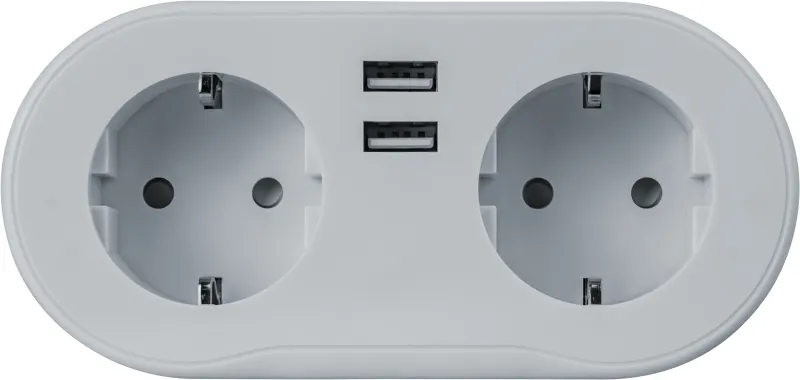 Разветвитель 2-м с заземл. 14 556 Smart Home NSH-ST-02 2хUSB с управлением по WI-FI бел. 14556