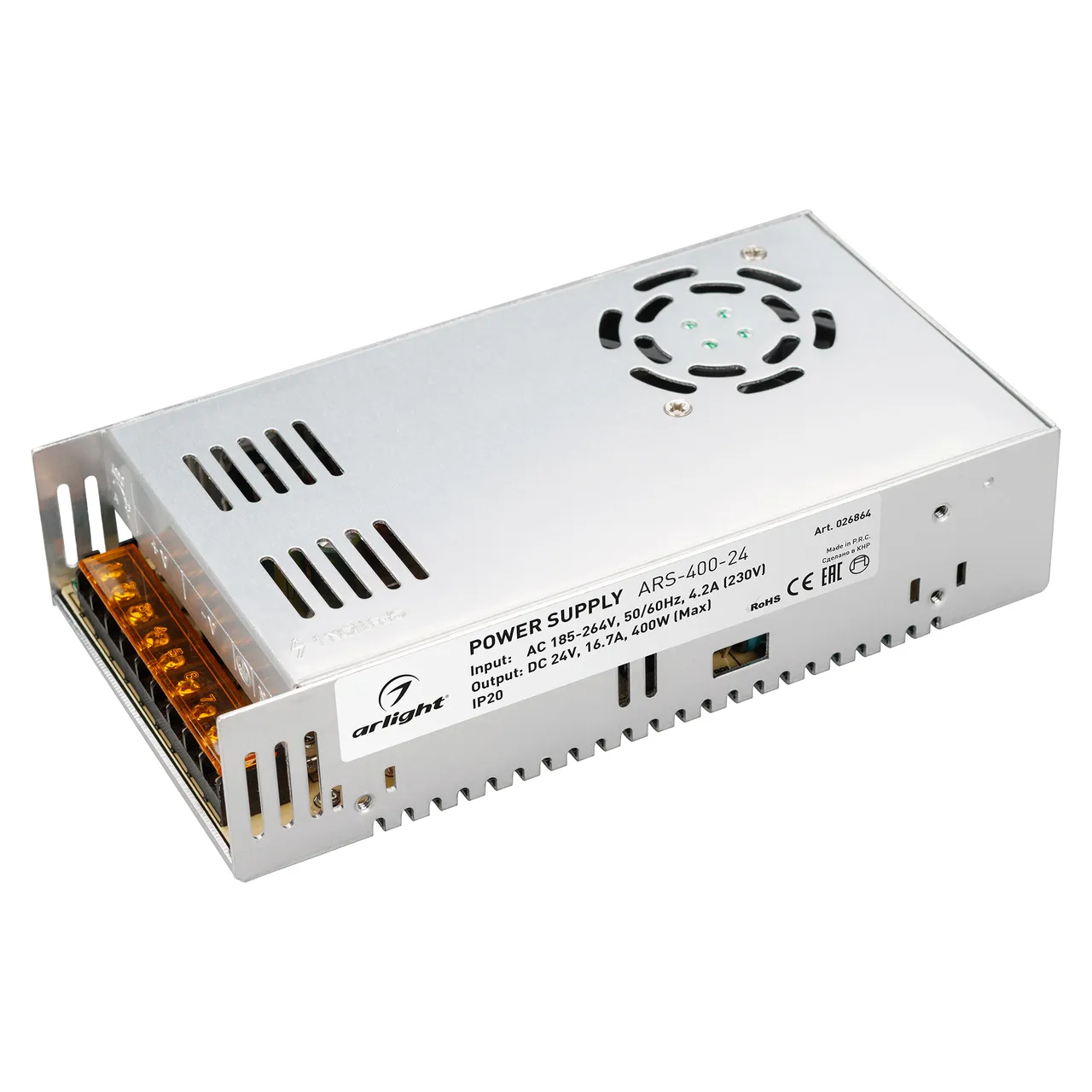 Блок питания ARS-400-24 (24V, 16,7A, 400W) 026864