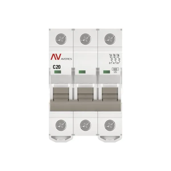 Выключатель автоматический модульный 1п C 50А 6кА AV-6 AVERES EKF mcb6-1-50C-av