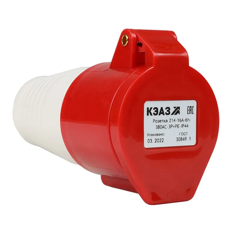 Розетка кабельная 214 16А 380AC 3P+PE 6ч IP44 222750