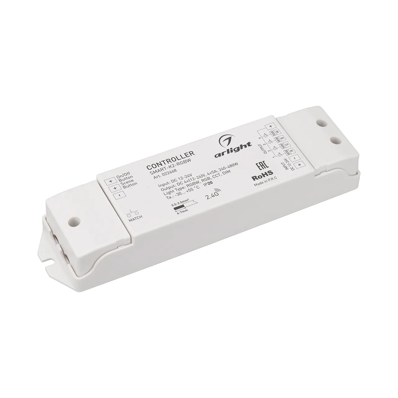 Контроллер SMART-K2-RGBW (12-24V, 4x5A, 2.4G) 022668