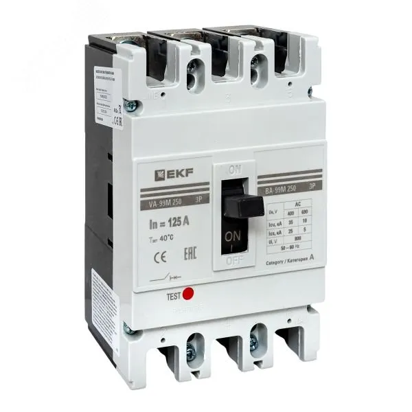 Выключатель автоматический 3п 250/125А 35кА ВА-99М PROxima mccb99-250-125m