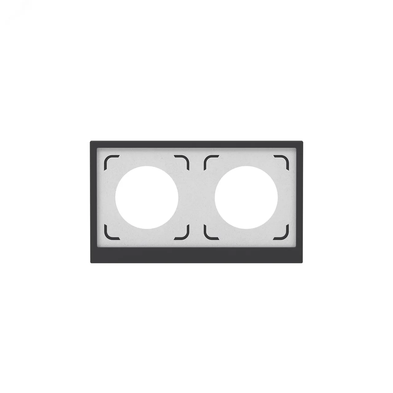 Рамка 2 поста IP44, KANT, черный уголь 7012944