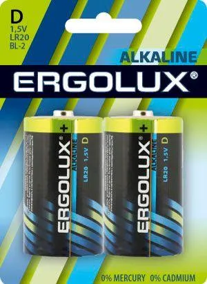 Элемент питания алкалиновый D/LR20 1.5В Alkaline BL-2 (блист.2шт) 11752