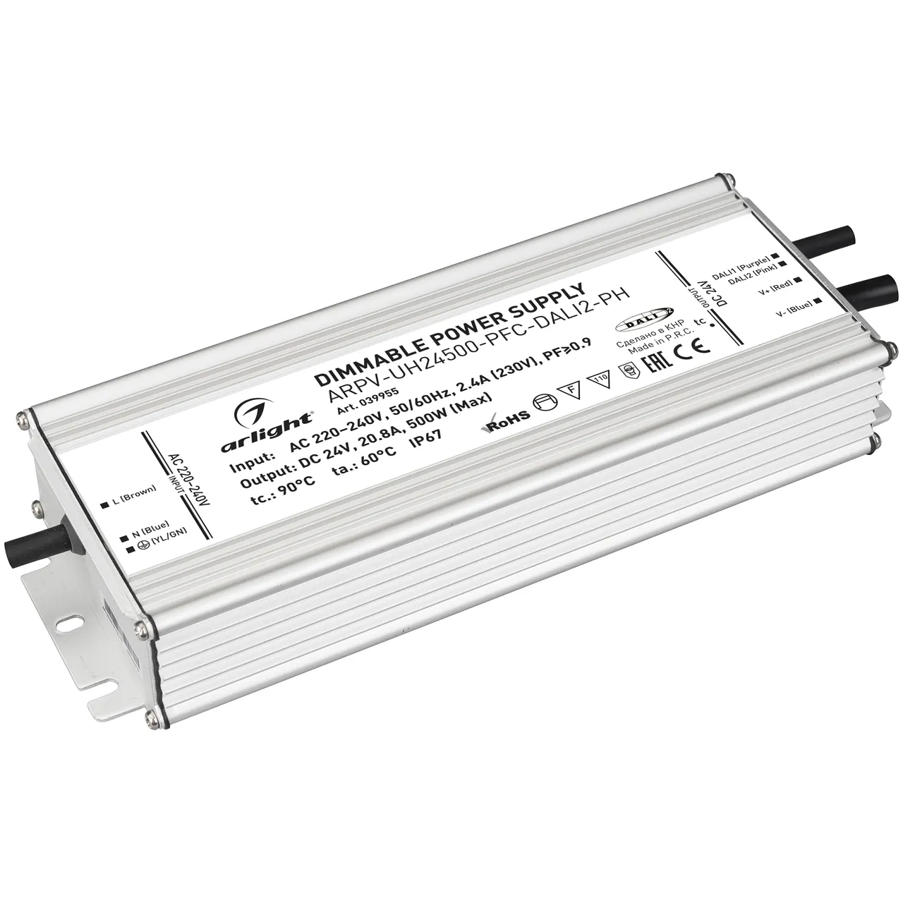 Блок питания ARPV-UH24500-PFC-DALI2-PH (24V, 20.8A, 500W) 039955