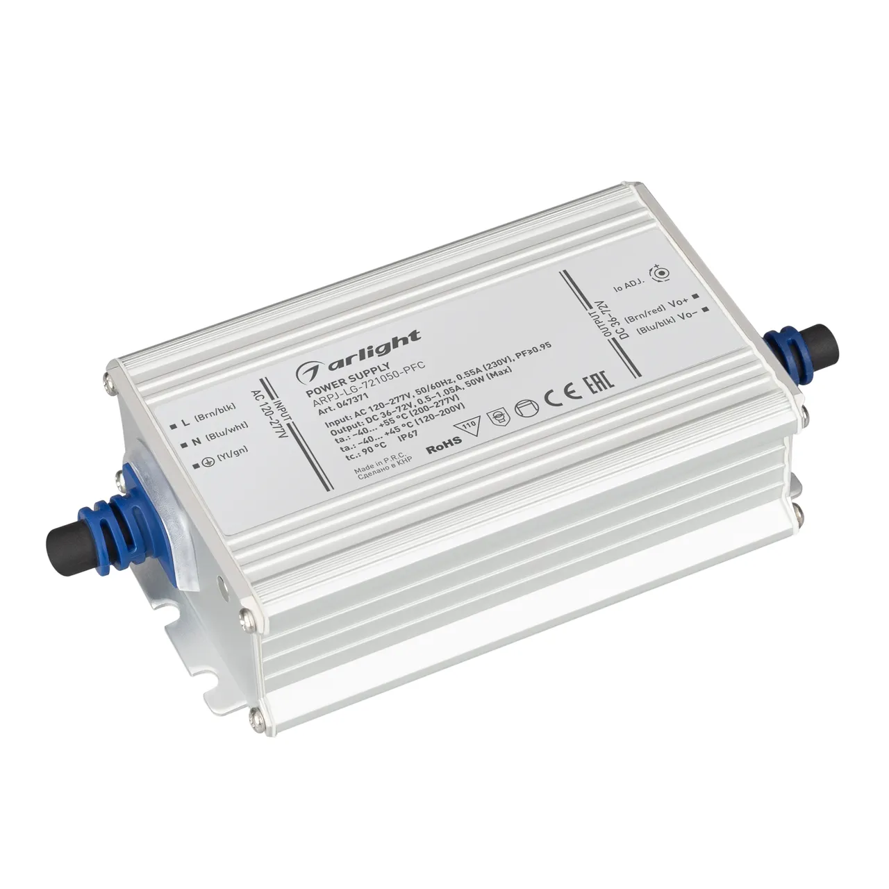 Блок питания ARPJ-LG-721050-PFC (50W, 36-72V, 0.5-1.05A) 047371