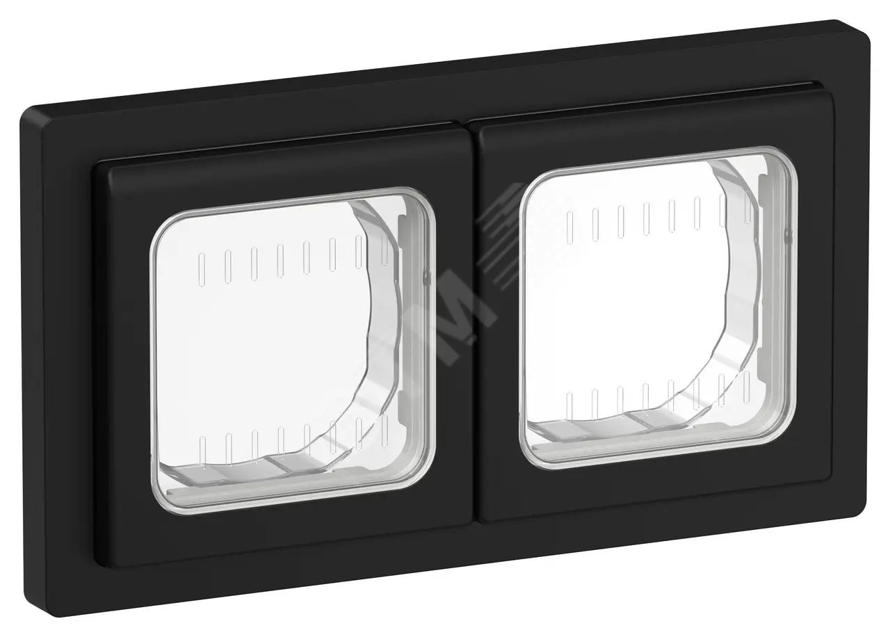 FLITE Рамка 2-местная IP55 Рпро-2-55-ФлЧ черный IEK FI-M20-32-55-K02