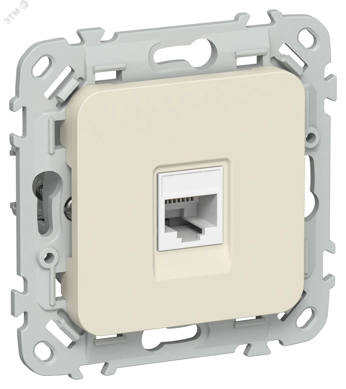 FLITE Розетка компьютерная RJ45 категория 5Е UTP РК5е-1-0-ФлСл сливочный IEK FI-K12-1-K86