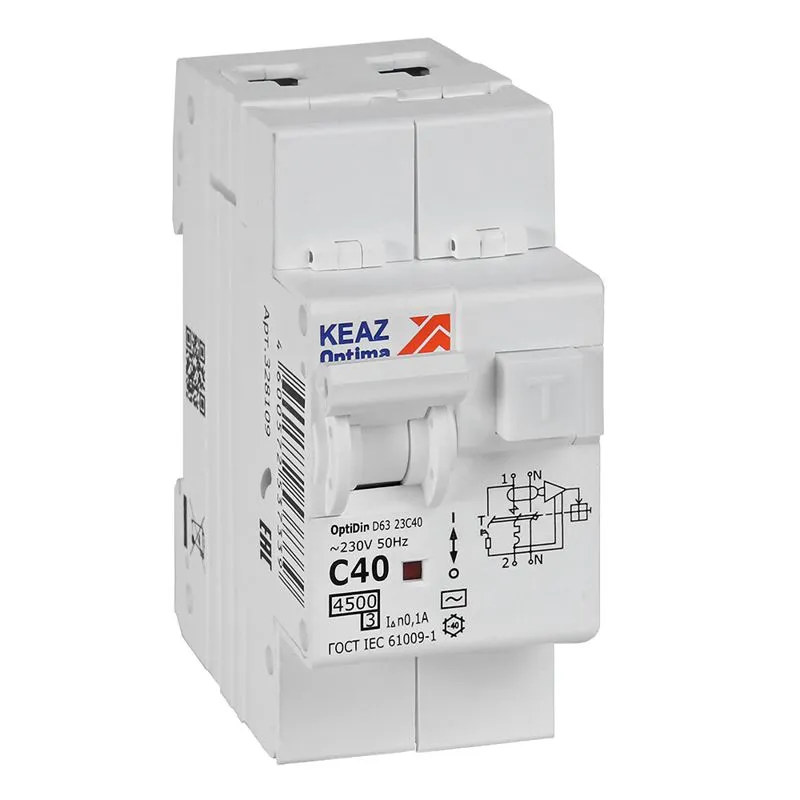 OptiDin D63-23C40-AC-У3 (2P, C40, 100mA, 4,5кА) 328109