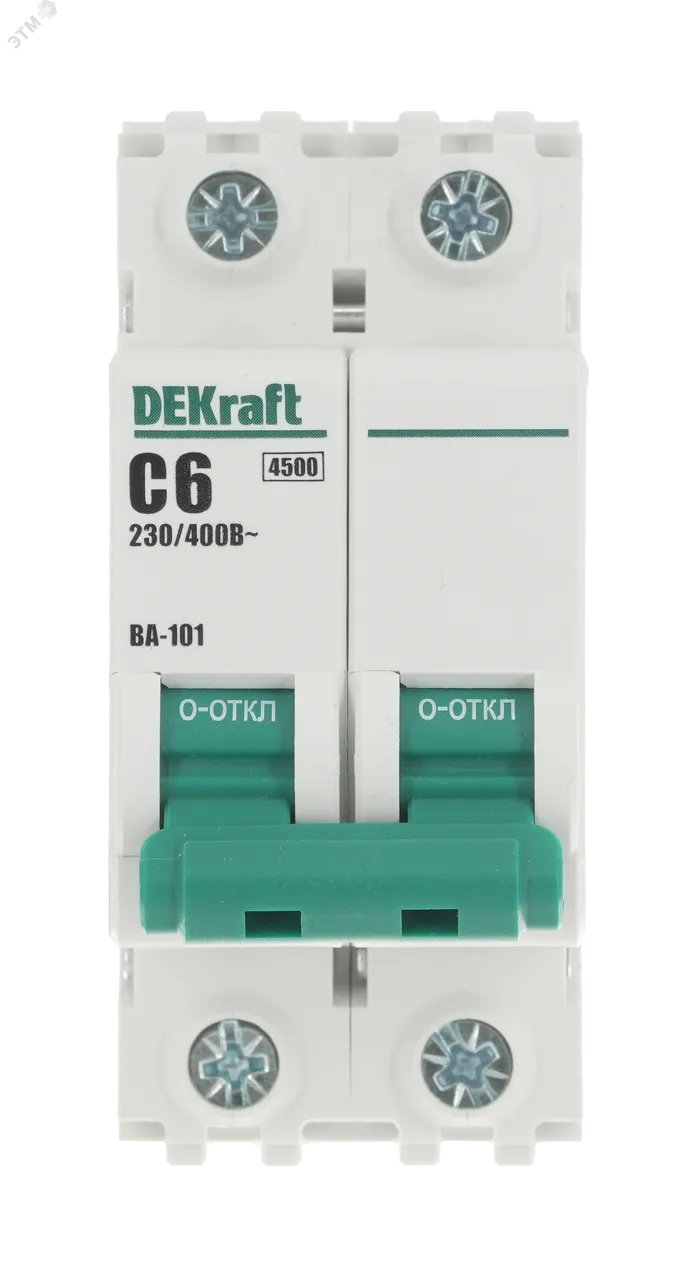 Выключатель автоматический модульный 2п C 6А 4.5кА ВА-101 DEKraft 11064DEK