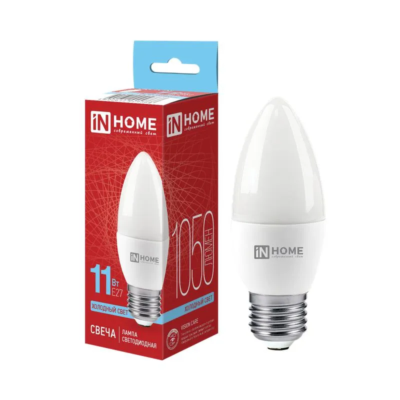 Лампа светодиодная LED-СВЕЧА-VC 11Вт свеча 6500К холод. бел. E14 1050лм 230В 4690612024844