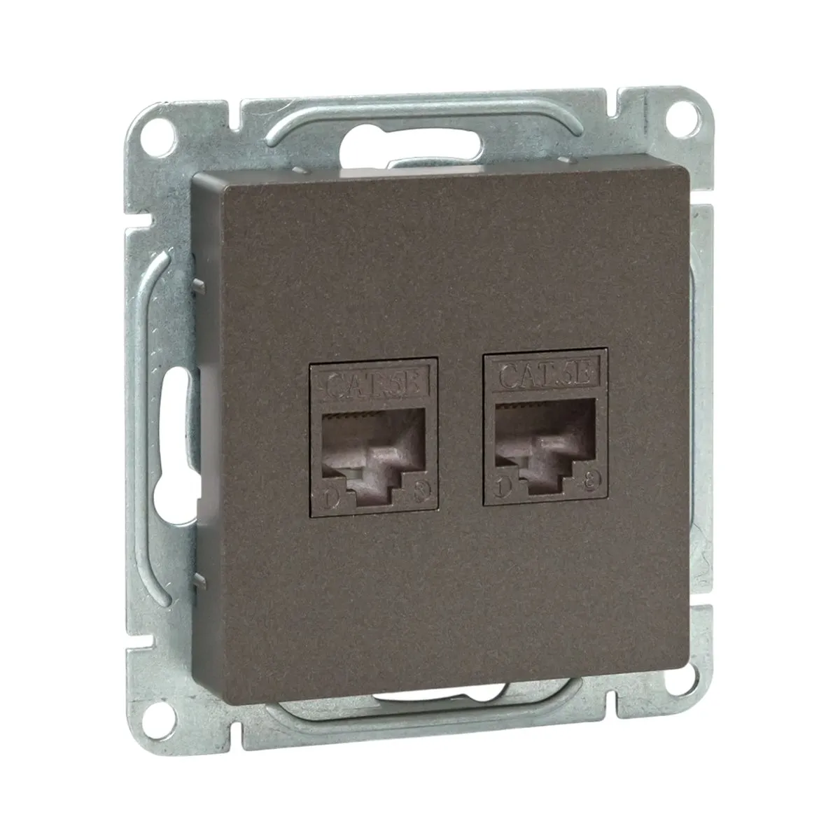 Механизм розетки RJ45 - 2шт, (cat5), мокко Эпика EKF UP1-SOM-2RJ45-5