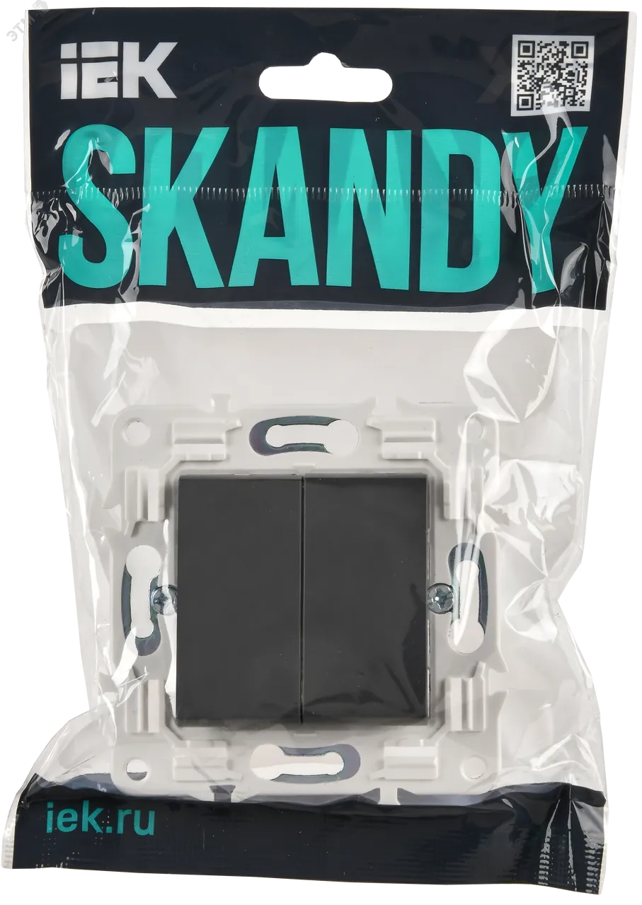 SKANDY Выключатель 2-клавишный проходной 10А SK-V05T титан IEK SK-V22-0-10-K48