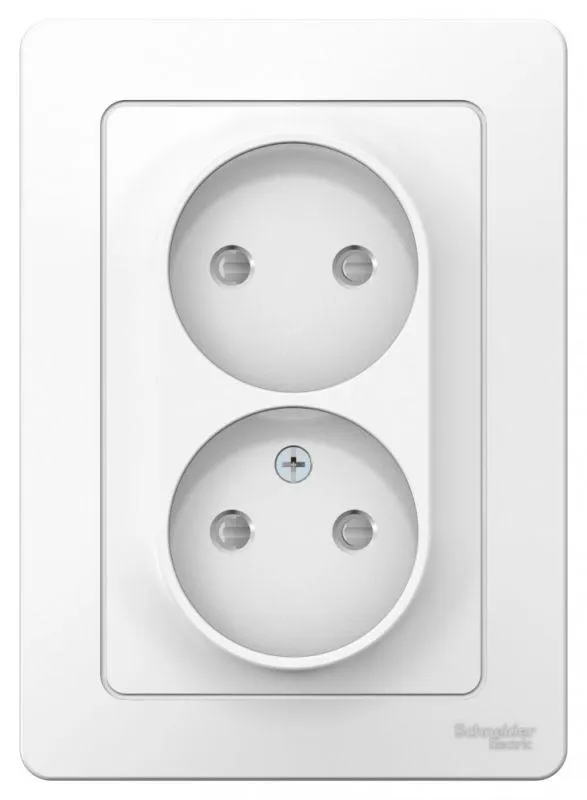 Розетка 2-м СП Blanca 16А IP20 250В без заземл. защ. шторки бел. SE BLNRS000121