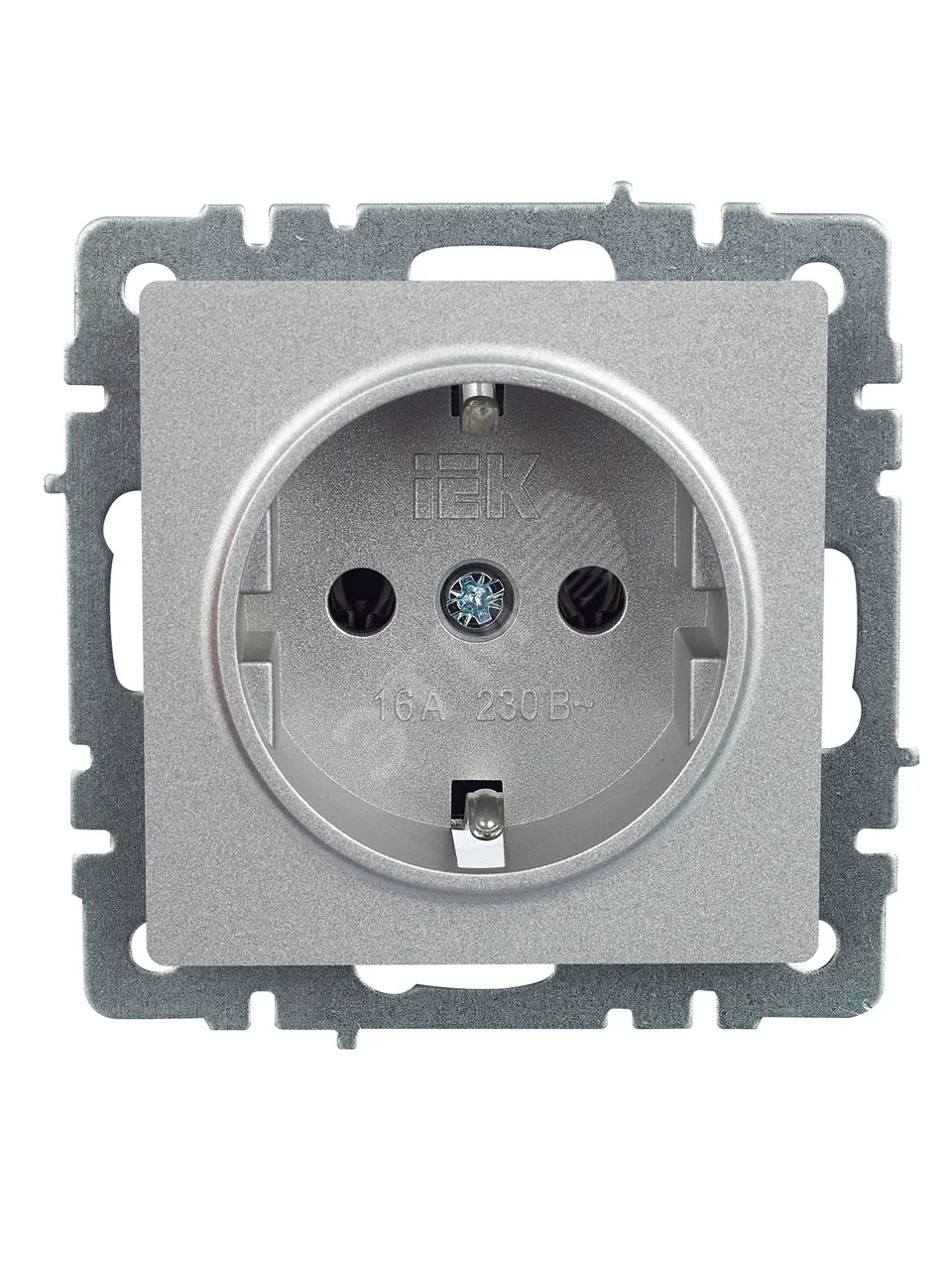 Розетка BRITE РС11-1-0-БрА 16А с заземл. без защ. шторки алюм. BR-R11-16-K47
