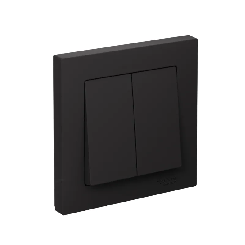 Выключатель 2-кл. СП AtlasDesign 10А IP20 (сх. 5) 10AX в сборе карбон SE ATN001052