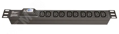 Блок распределения питания (PDU) 19"10A с автоматом 1P, Вых:8 C13, Вх:C14 R519IEC8CBC14