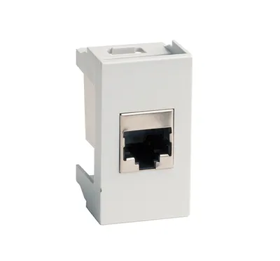 Розетка компьютерная 1-м 1мод. Viva RJ45 кат.5E экранир. бел. 45048