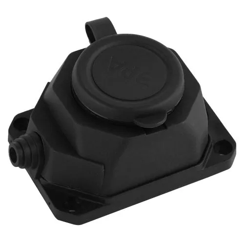 Колодка удлинителя 1-м с заземл. 16А IP44 K-1e-B-IP44 каучук черн. Б0044543