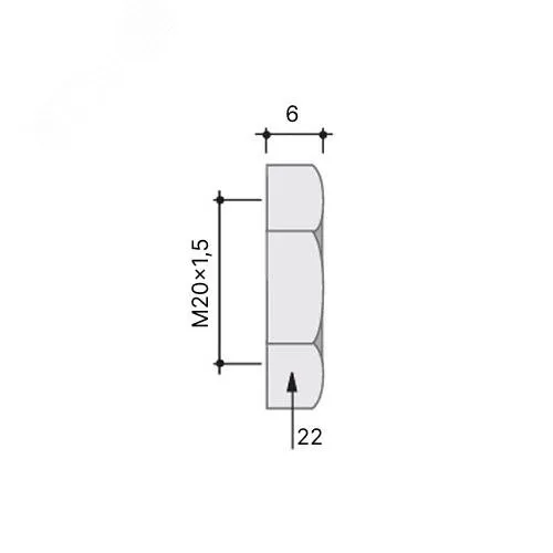 Гайка M20x1,5 никелированная латунь 6006-20