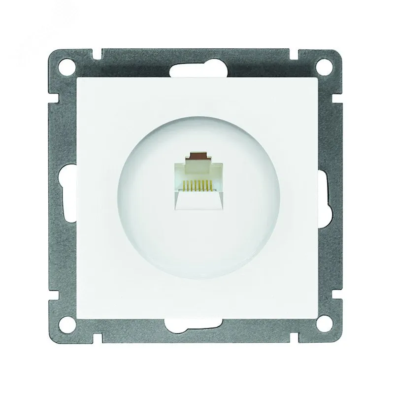 Розетка компьютерная одноместная UNIVersal серия Афина, с/у, 1А, RJ45, белая (еврослот), механизм A0051