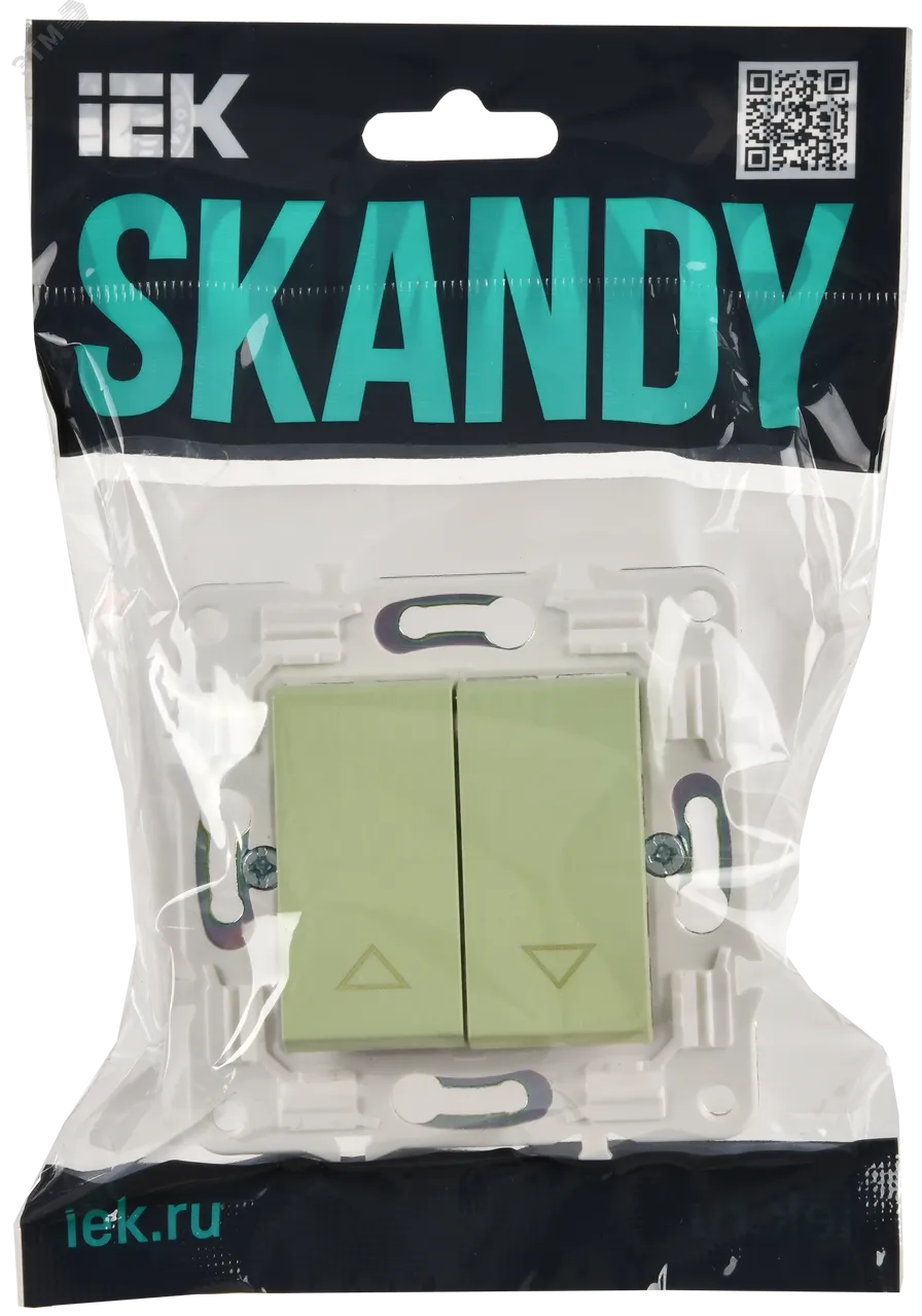 SKANDY Выключатель жалюзи 10А SK-V12G мятный IEK SK-V15-0-10-K06