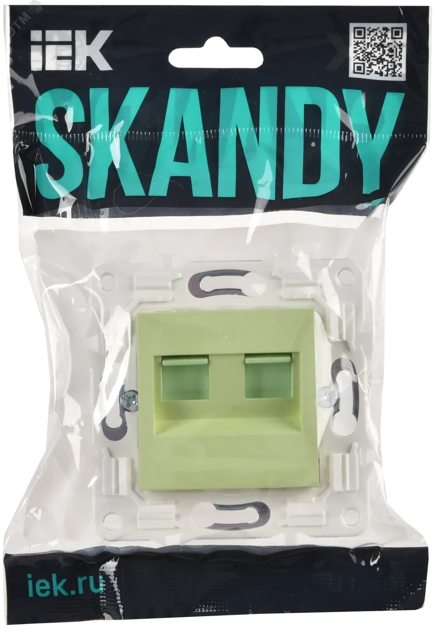 SKANDY Розетка компьютерная двойная RJ45 кат.5E SK-K03G мятный IEK SK-K20-1-K06
