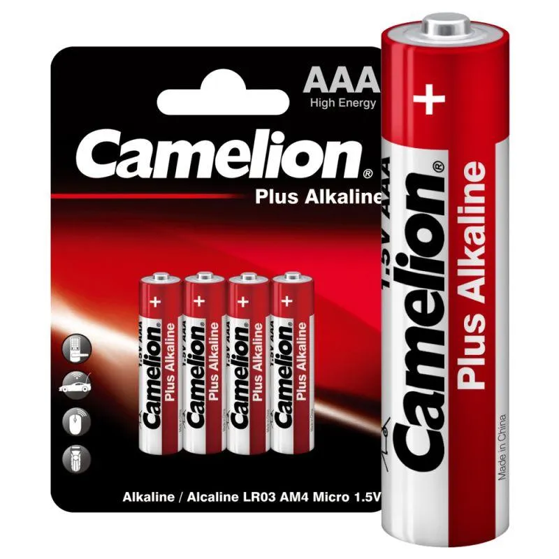 Элемент питания алкалиновый AAA/LR03 1.5В Plus Alkaline LR03-BP4 BL-4 (блист.4шт) 7369