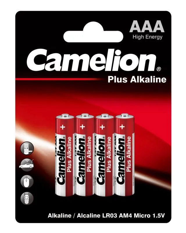Элемент питания алкалиновый AAA/LR03 1.5В Plus Alkaline LR03-BP4 BL-4 (блист.4шт) 7369
