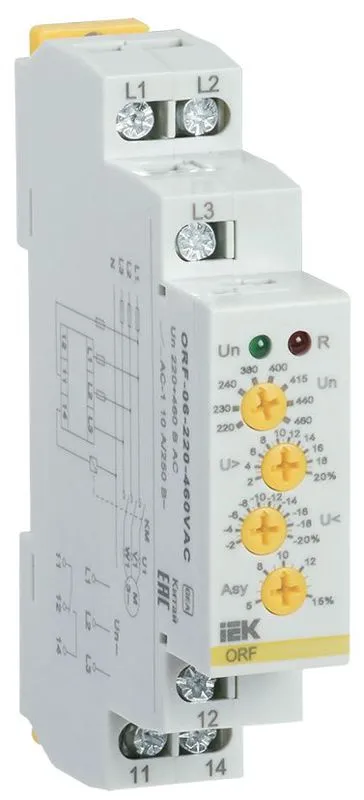 Реле фаз ORF 06 3ф 220-460В AC IEK ORF-06-220-460VAC