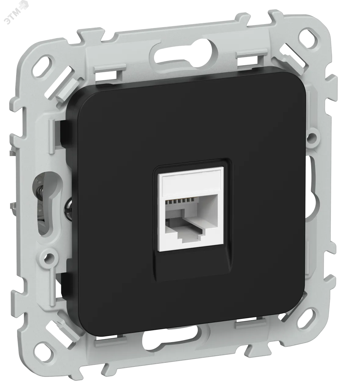 FLITE Розетка компьютерная RJ45 категория 5Е UTP РК5е-1-0-ФлЧ черный IEK FI-K12-1-K02