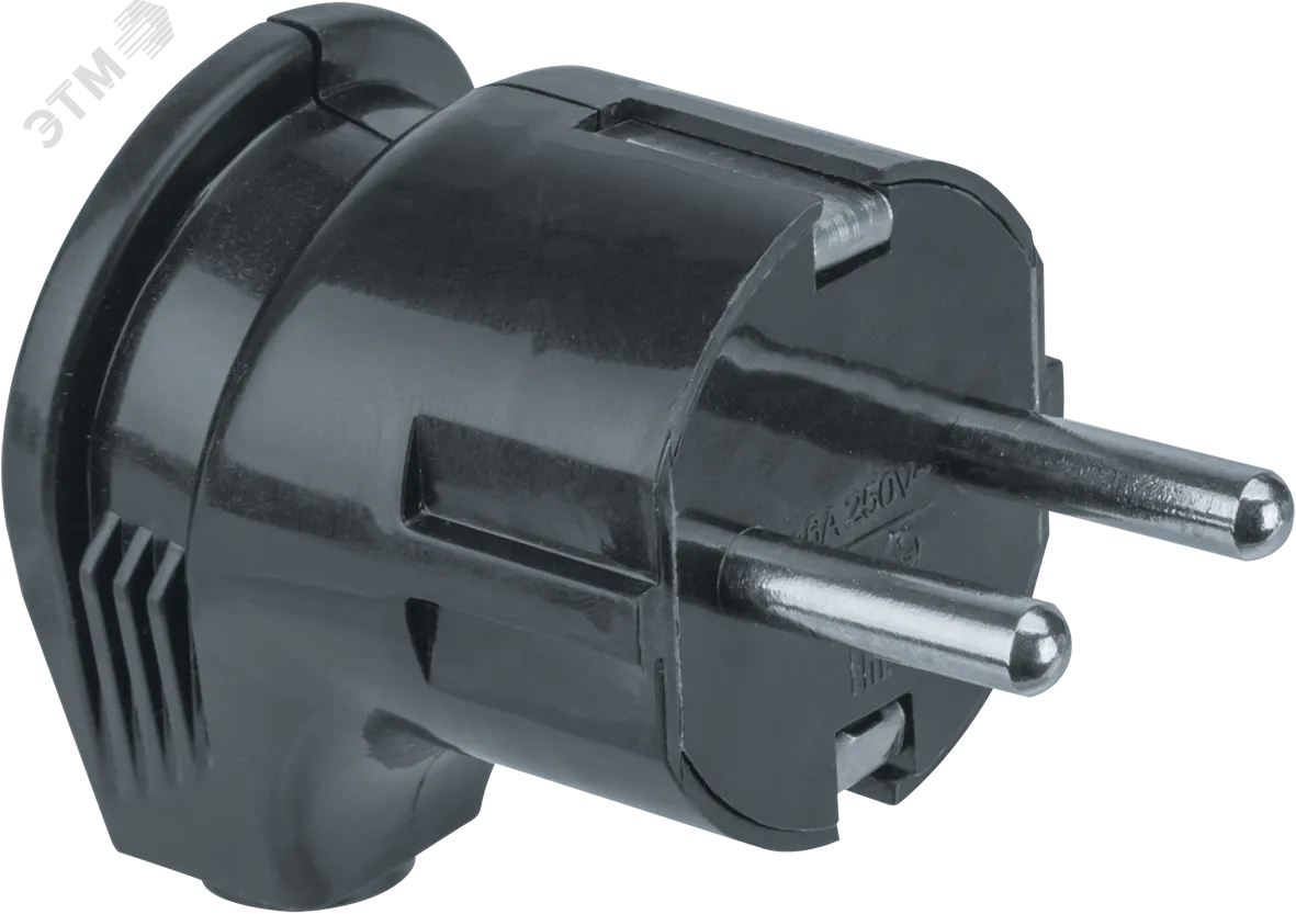 Вилка Navigator 61 363 NCA-PL04-16A-E-BL угловая с заземлением черная 20655