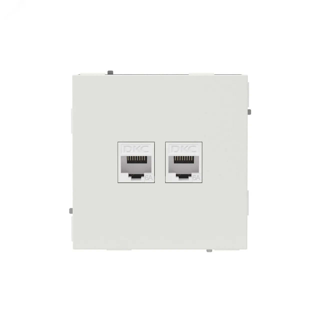Компьютерная розетка RJ-45 без шторки, кат.6А двойная, KANT, белый песок 7010674